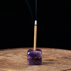 Amethyst Natural Amethyst Incense Burners, Sqaure Incense Holders, Home Office Teahouse Zen Buddhist Supplies, 15~20mm