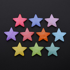 Couleur Mélangete Perles acryliques de gelée d'imitation , étoiles, couleur mixte, 20.5x22x5mm, Trou: 1.8mm, environ500 pcs / 500 g