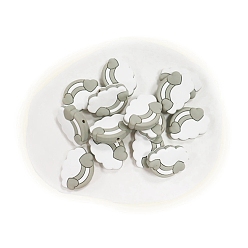 Gris Perles de silicone écologiques de qualité alimentaire cloud, perles à mâcher pour les jouets de dentition, Diy soins infirmiers colliers faisant, grises , 22x29mm, Trou: 3mm