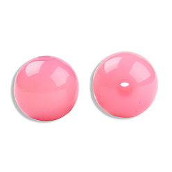 Flamingo Opaque Resin Beads, Round, Flamingo, 12x11.5mm, Hole: 1.6~1.8mm