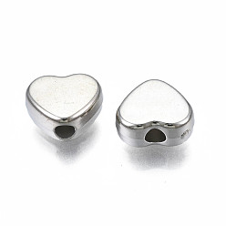 Platinum CCB Plastic Beads, for DIY Jewelry Making, Heart, Platinum, 8x9x4mm, Hole: 2mm