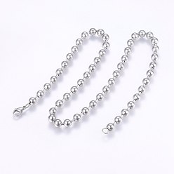 Stainless Steel Color 304 Stainless Steel Ball Chain Necklaces, with Lobster Claw Clasps, Stainless Steel Color, 24.4 inch(62cm), 8mm