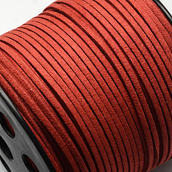 FireBrick Faux Suede Cord, Faux Suede Lace, FireBrick, 2.7x1.4mm, about 98.42 yards(90m)/roll