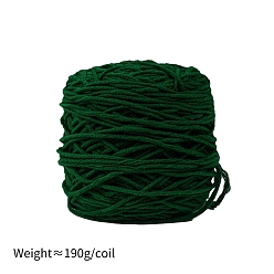 Verde Oscuro Hilo de algodón con leche de 190g y 8capas para alfombras con mechones, hilo amigurumi, hilo de ganchillo, para suéter sombrero calcetines mantas de bebé, verde oscuro, 5 mm