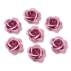 Rose Nacré Perles en aluminium, oxydation, rose, perle rose, 15x15x9mm, Trou: 1.4mm