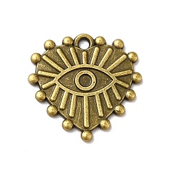 Bronze Antique Support pendentif de strass en alliage de style tibétain, coeur avec les yeux, bronze antique, s'adapter pour 2 mm strass, 19x20x1.5mm, Trou: 1.5mm, environ476 pcs / 1000 g