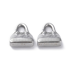 Stainless Steel Color 304 Stainless Steel Pendants, Handbag Charm, Stainless Steel Color, 16x14.5x5.5mm, Hole: 4mm
