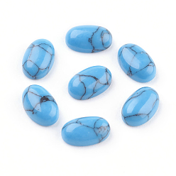 Synthetic Turquoise Synthetic Blue Turquoise Cabochons, Oval, 6x4x2mm