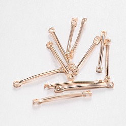 Golden Stick Iron Bars Links connectors, Golden, 20x2x1mm, Hole: 1mm