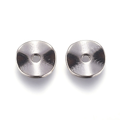 Gunmetal Tibetan Style Alloy Wavy Spacer Beads, Flat Round, Gunmetal, Lead Free & Cadmium Free, 10x1mm, Hole: 2mm