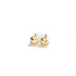 Oro Pernos de cabeza de bronce, para la fabricación de perlas barrocas de bruja fantasma, corazón, dorado, 3x2.3 mm