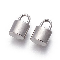 Stainless Steel Color 304 Stainless Steel Pendants, Padlock, Stainless Steel Color, 19.5x11.7x5mm, Hole: 7x5mm