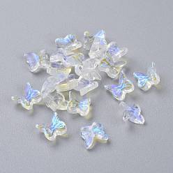Claro Cabochons de cristal transparente, 3 d forma de mariposa, Claro, 7x7.5x3.5 mm