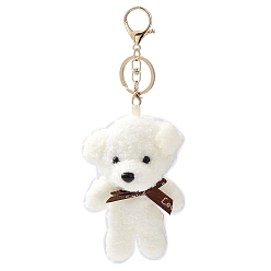 Perro Lindo llavero de algodón, con llavero de hierro, para decoración de bolsos, llavero colgante de regalo, perro, 19.5 cm