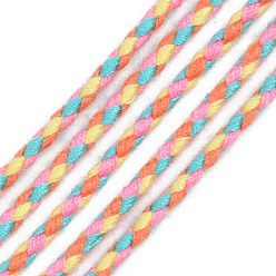 Pearl Pink Polyester Braided Cords, Pearl Pink, 2mm, about 100yard/bundle(91.44m/bundle)
