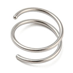 Stainless Steel Color 316 Stainless Steel Double Nose Ring for Single Piercing, Spiral Nose Ring, Stainless Steel Color, 9.5x6.5mm, Inner Diameter: 8mm