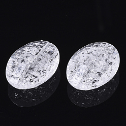 Clear Transparent Crackle Acrylic Beads, Oval, Clear, 32x23x11mm, Hole: 1.5mm, about 130pcs/500g