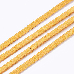 Orange Faux Suede Cord, Faux Suede Lace, Orange, 2.5~2.8x1.5mm, about 1.09 yards(1m)/strand