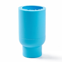 Bleu Ciel Foncé Moules en silicone de vase de colonne de bricolage, moules de résine, pour la résine UV, fabrication artisanale de résine époxy, bleu profond du ciel, 100x55mm, diamètre intérieur: 46 mm