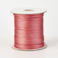Rouge Indien Cordon en polyester ciré coréen écologique, rouge indien, 1mm, environ 169.51~174.98 yards (155~160m)/rouleau