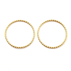Real 18K Gold Plated 304 Stainless Steel Jump Rings, Open Jump Rings, Twisted, Round Ring, Real 18K Gold Plated, 15 Gauge, 30x1.5mm, Inner Diameter: 27mm