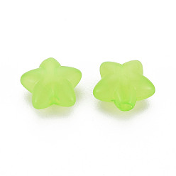 Citron Vert Perles acryliques transparentes, imitation gelée, étoiles, lime, 10x10.5x6mm, Trou: 1.6mm, environ1690 pcs / 500 g