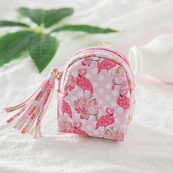 Pink PU Leather Unicorn Coin Purses, Change Zipper Purse Keychain Wallets, Bag Shape with Tassel, Pink, 10x8x4.5cm