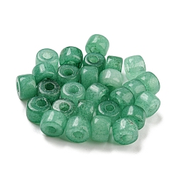 Vert Mer Moyen Perles blanches teints naturels de jade, colonne, vert de mer moyen, 8~8.5x5.5~6mm, Trou: 3~3.3mm