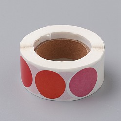 Colorful DIY Scrapbook, Decorative Adhesive Tapes, Flat Round, Colorful, 25mm, 8 colors/roll, about 500pcs/roll