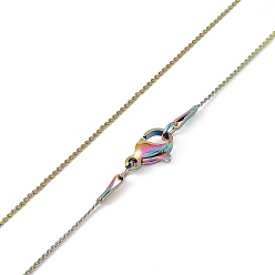 Rainbow Color Chapado en iones (ip) 304 collar de cadena serpentina de acero inoxidable para hombres y mujeres, color del arco iris, 17.72 pulgada (45 cm)