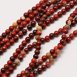 Red Rainbow Jasper Natural Red Rainbow Jasper Round Beads Strands, 2mm, Hole: 0.5mm, about 184pcs/strand, 16 inch