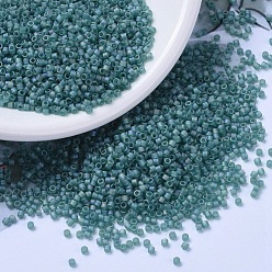 (DB1283) Matte Transparent Caribbean Teal AB MIYUKI Delica Beads, Cylinder, Japanese Seed Beads, 11/0, (DB1283) Matte Transparent Caribbean Teal AB, 1.3x1.6mm, Hole: 0.8mm, about 20000pcs/bag, 100g/bag