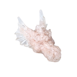 Quartz Rose Résine de dragon avec éclats de quartz rose naturel à l'intérieur des décorations d'affichage, figurine décoration de la maison, 60x90x40mm