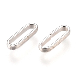 Серебро 304 Быстроразъемные соединения из нержавеющей стали, связывающий кольца, овальные, серебряные, 10x3.5x2 мм, Внутренний диаметр: 8.5x2 мм