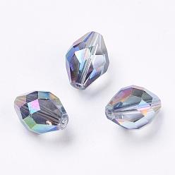 Coloré Imitations de perles de cristal autrichien, grade de aaa, facette, ovale, colorées, 8x11mm, Trou: 0.9~1mm