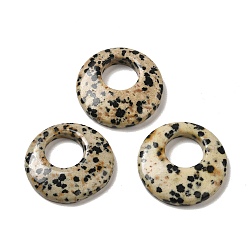 Dalmatian Jasper Natural Dalmatian Jasper Pendants, Donut/Pi Disc Charms, 27.5~28x4.5~5.5mm