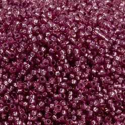 (RR645) Dyed Dark Rose Silverlined Alabaster Миюки круглые бусины рокайль, японский бисер, 15/0, (rr 645) окрашенный в серебристый цвет алебастр темно-розовый, 15/0, 1.5 мм, Отверстие : 0.7 мм , около 27777 шт / 50 г