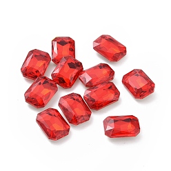 Ligero Siam Cabujones de diamantes de imitación de cristal, espalda puntiaguda y espalda plateada, Rectángulo, Tailandia ligera, 14x10x5 mm