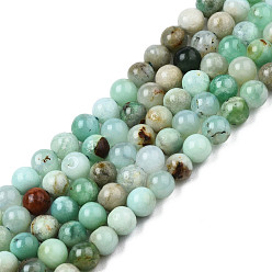 Serpentina Hebras naturales de perlas de crisoprasa, rondo, 4 mm, agujero: 1 mm, sobre 84~90 unidades / cadena, 15.1 pulgada