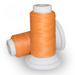 Light Salmon Flat Waxed Polyester Cord, for Leather Sewing Stitching, Light Salmon, 0.8mm, about 54.68 yards(50m)/roll