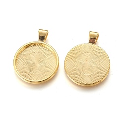 Golden Metal Alloy Pendant Cabochon Settings, Plain Edge Bezel Cups, DIY Findings for Jewelry Making, Golden, Cadmium Free & Lead Free & Nickel Free, Tray: 24.5mm, 37x28x6.5mm, Hole: 6x4mm