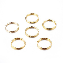 Oro Llaveros divididas de hierro, hallazgos de cierre de llavero dorado, 25x1.5 mm