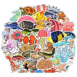 Fish 50 шт. ПВХ самоклеящиеся наклейки с героями мультфильмов, водонепроницаемые наклейки для декоративных подарков на вечеринке, детская художественная поделка, рыба, 50~100 мм