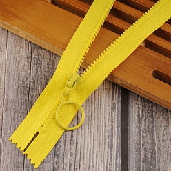 Желтый Полиэфирные молнии для аксессуаров одежды, подъемные кольца на молнии из смолы для шитья сумок, желтые, 25 см