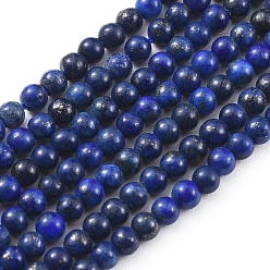 Lapis Lazuli Natural Lapis Lazuli Beads Strands, Dyed, Round, 3mm, Hole: 0.6mm, about 129pcs/strand, 15.4 inch(39.2cm)