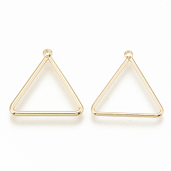 Real 18K Gold Plated Brass Pendants, Triangle, Nickel Free, Real 18K Gold Plated, 18x16x1mm, Hole: 0.5mm