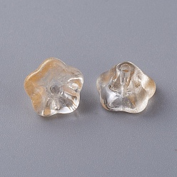 Blanc Navajo Perles en verre electroplate, fleur de trompette, navajo blanc, 8.5x8x5.5mm, Trou: 1mm