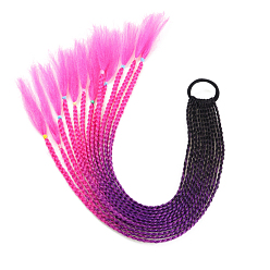 Фиолетовый Высокотемпературные цветные косички, косички, конский хвост, дреды, украшения для волос, аксессуары для волос женщины дети девочка, фиолетовые, 600~650 мм