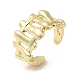 Настоящее золото 18K Латунное открытое кольцо-манжета, плетеное кольцо для женщин, реальный 18 k позолоченный, размер США 5 3/4 (16.3 мм), 4~12 мм