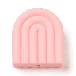 Pink Perles de silicone écologiques de qualité alimentaire, perles à mâcher pour les jouets de dentition, Diy soins infirmiers colliers faisant, rose, 19.5x17x6.5mm, Trou: 2.5mm